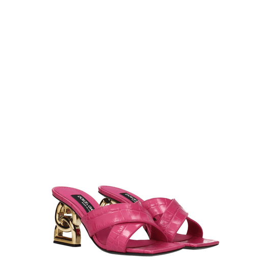 Pink Leather Platforms