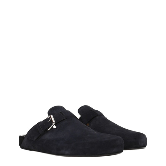 Black Leather Slippers Sandals