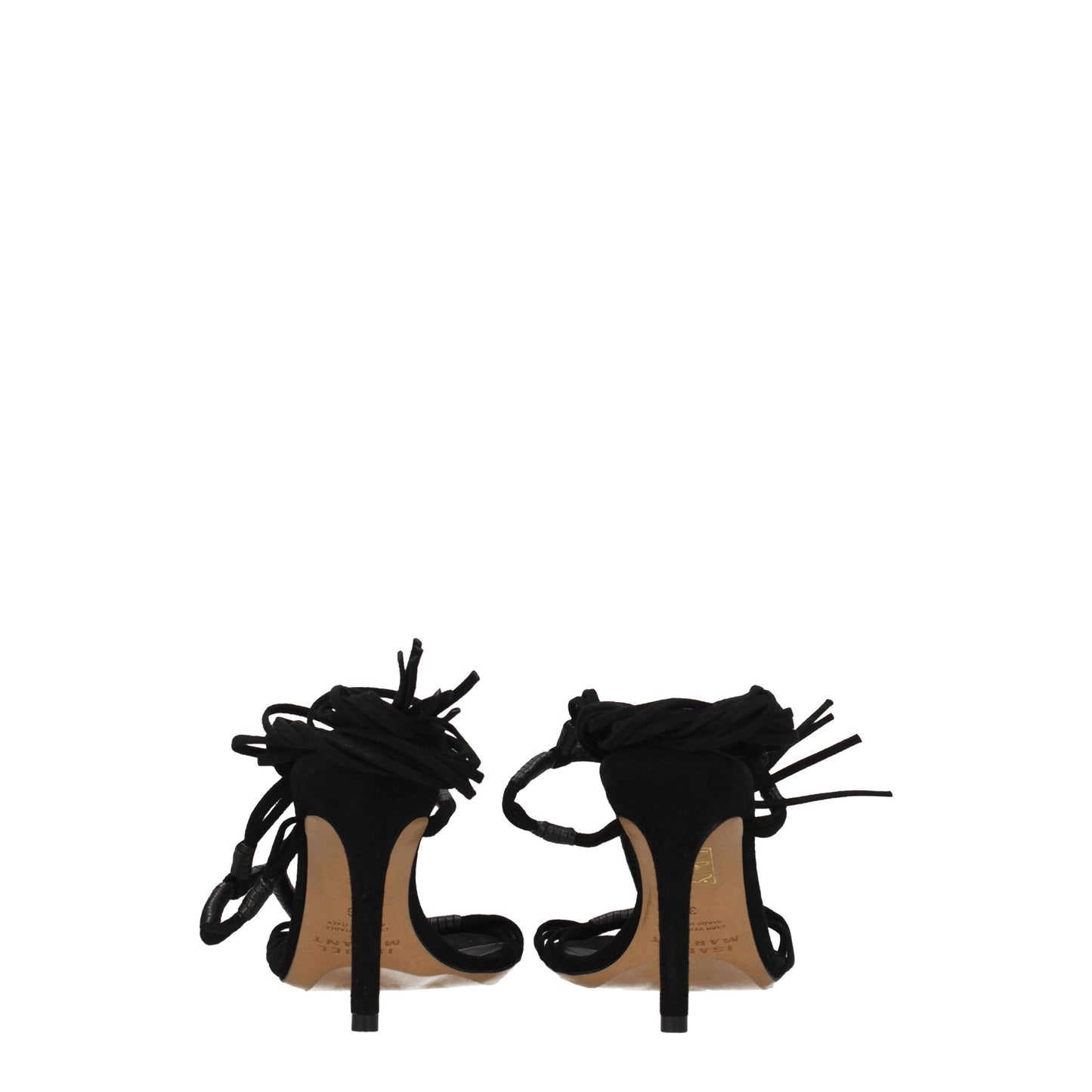 Black Leather Stiletto Heels Sandals