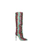Multicolor Leather High Heel Boots
