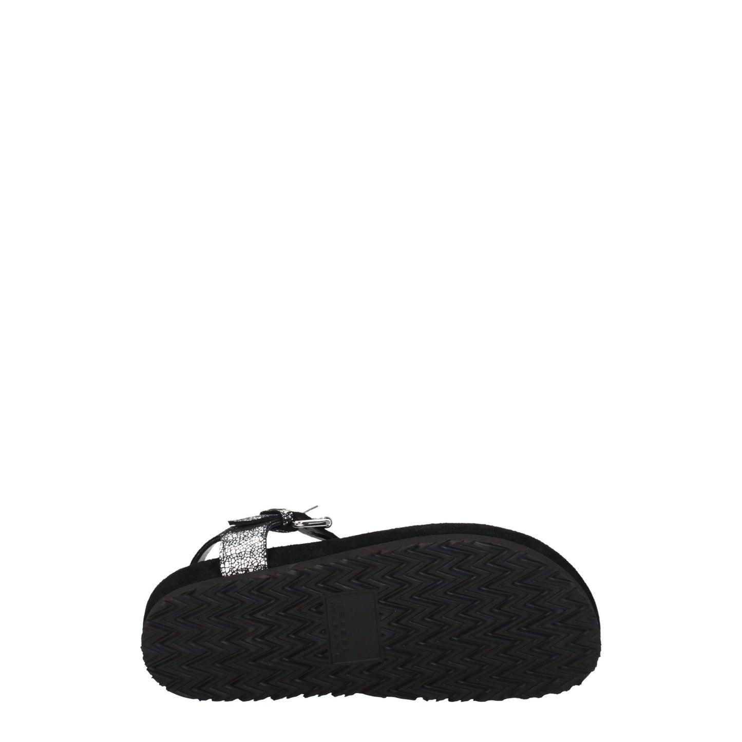 Black Leather Flip-Flop Sandals
