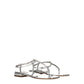 Gray Leather Flip-Flop Sandals