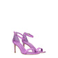 Purple Leather Stiletto Heels Sandals