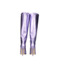 Purple Leather High Heel Boots