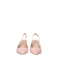 Pink Leather Mid Heel Pumps