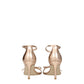 Pink Leather Stiletto Heels Sandals