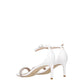 White Leather Stiletto Heels Sandals