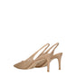 Beige Leather High Heel Pumps