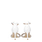 White Leather Stiletto Heels Sandals