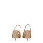 Beige Leather High Heel Pumps