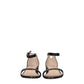 Black Leather Flat Sandals