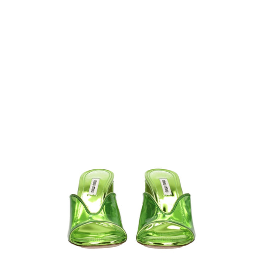 Green Plexiglass Platform Sandals