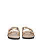 Gold Leather Slippers Sandals