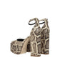 Beige Leather Platforms