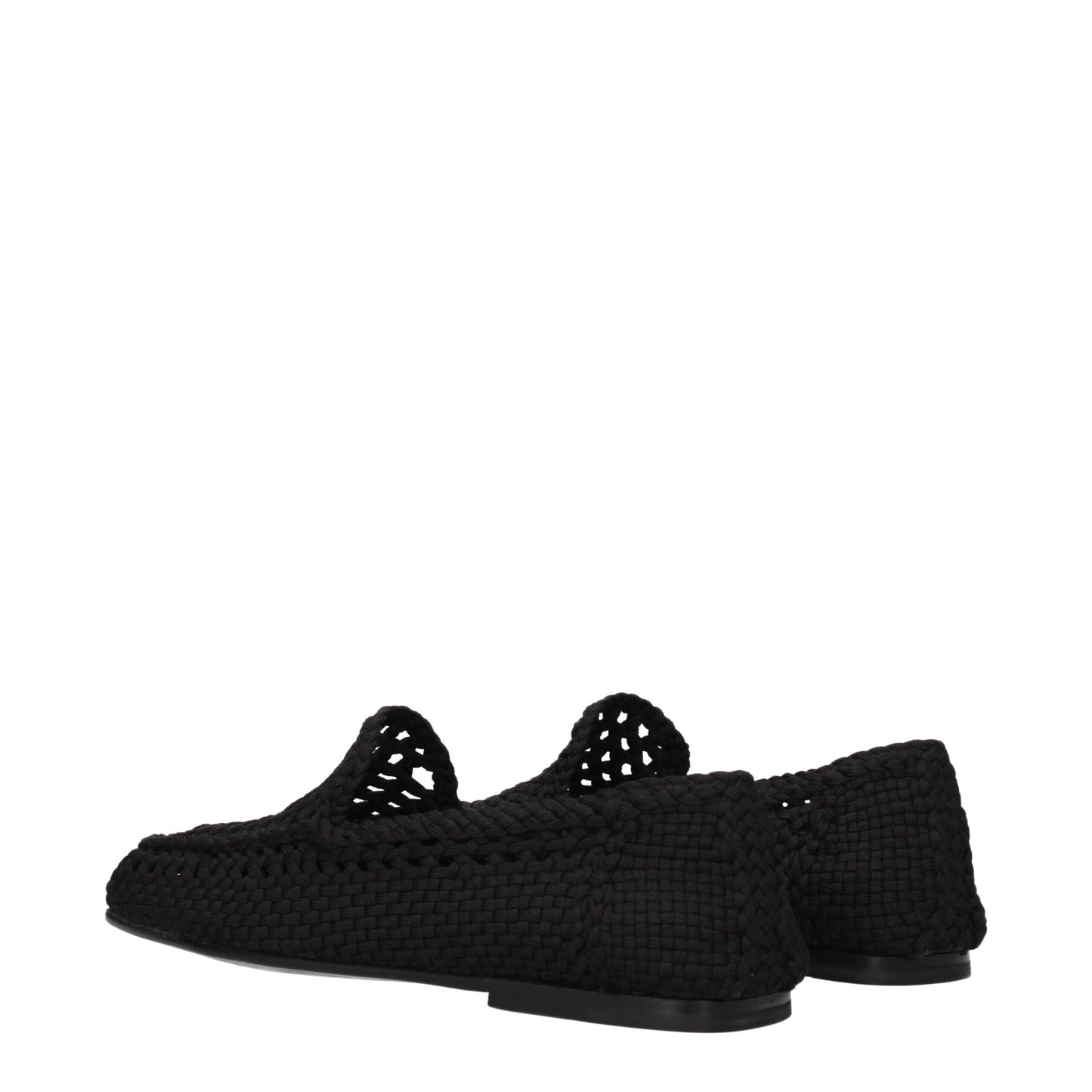 Black Fabric Slip-On Loafers