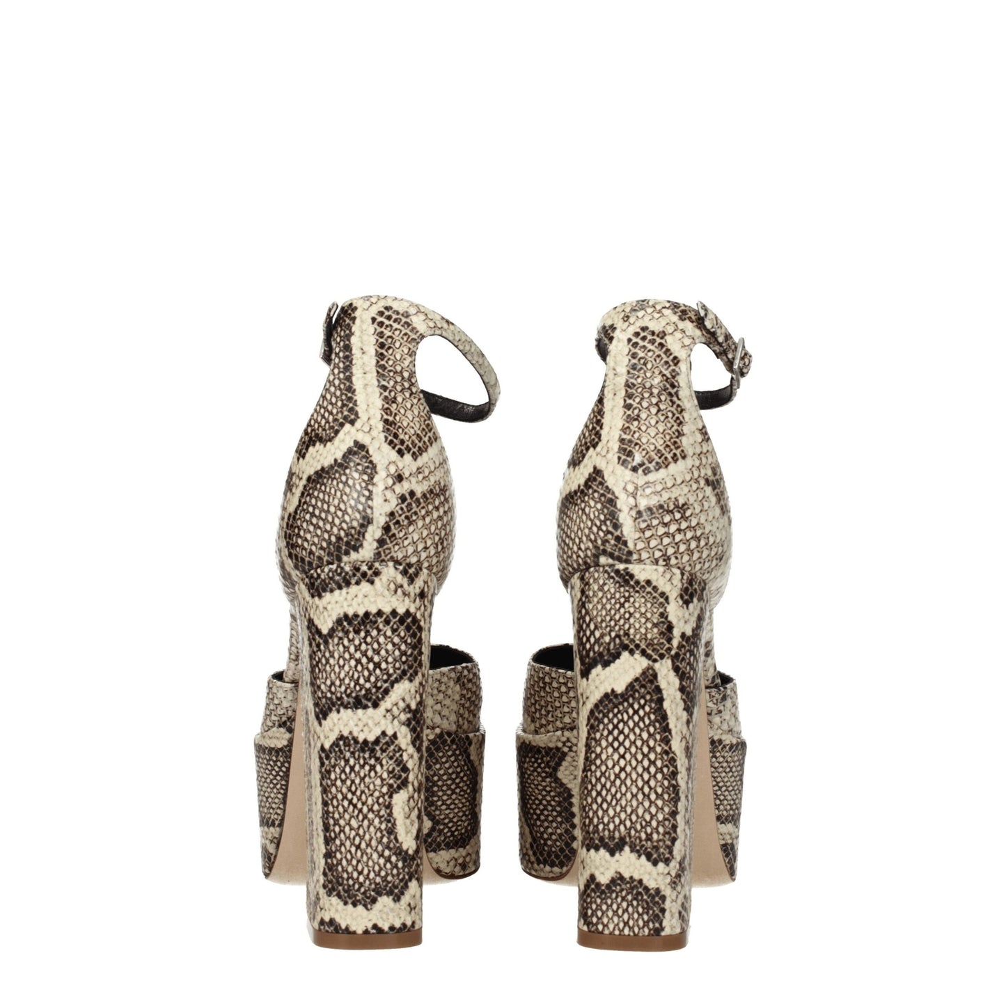 Beige Leather Platforms