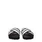 White Leather Slippers Sandals
