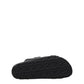 Black Leather Slippers Sandals