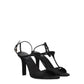 Black Satin Stiletto Heels Sandals