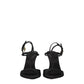 Black Satin Stiletto Heels Sandals