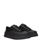 Black Fabric Chunky Sneakers