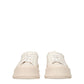 Beige Leather Platform Sneakers