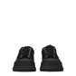 Black Fabric Chunky Sneakers