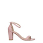 Pink Leather Stiletto Heels Sandals