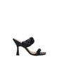 Black Leather Stiletto Heels Sandals