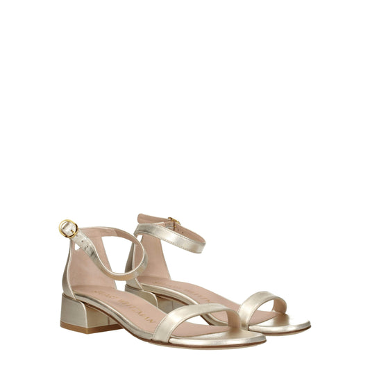 Gold Leather Flat Sandals