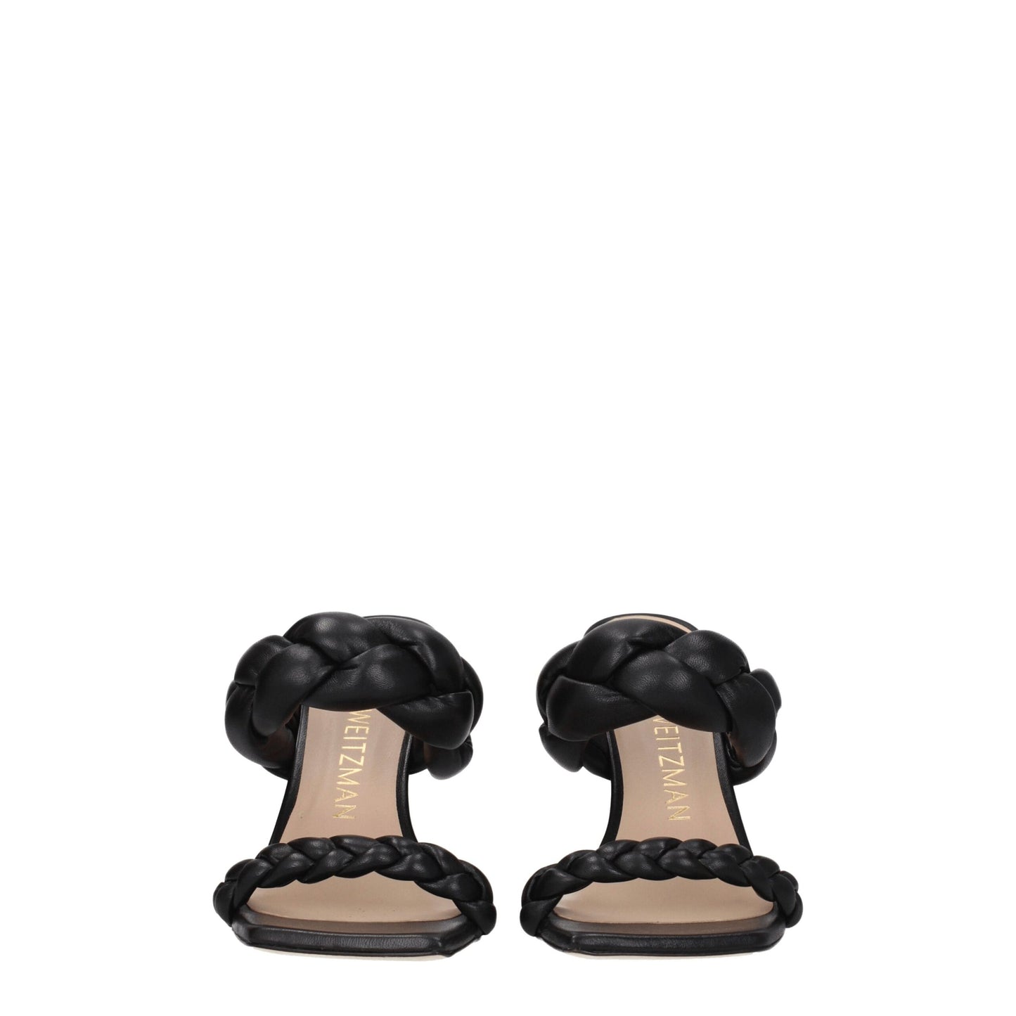 Black Leather Stiletto Heels Sandals