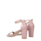 Pink Leather Stiletto Heels Sandals