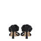 Black Leather Stiletto Heels Sandals
