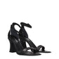 Black Leather Flat Sandals