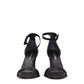 Black Leather Flat Sandals
