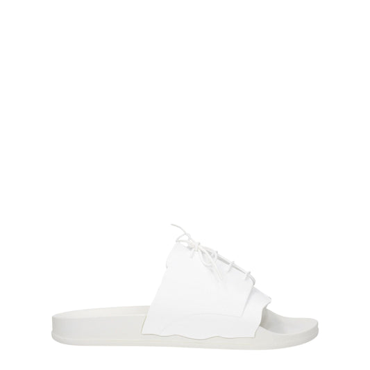 White Cotton Slippers Sandals