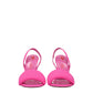 Pink Fabric Stiletto Heels Sandals