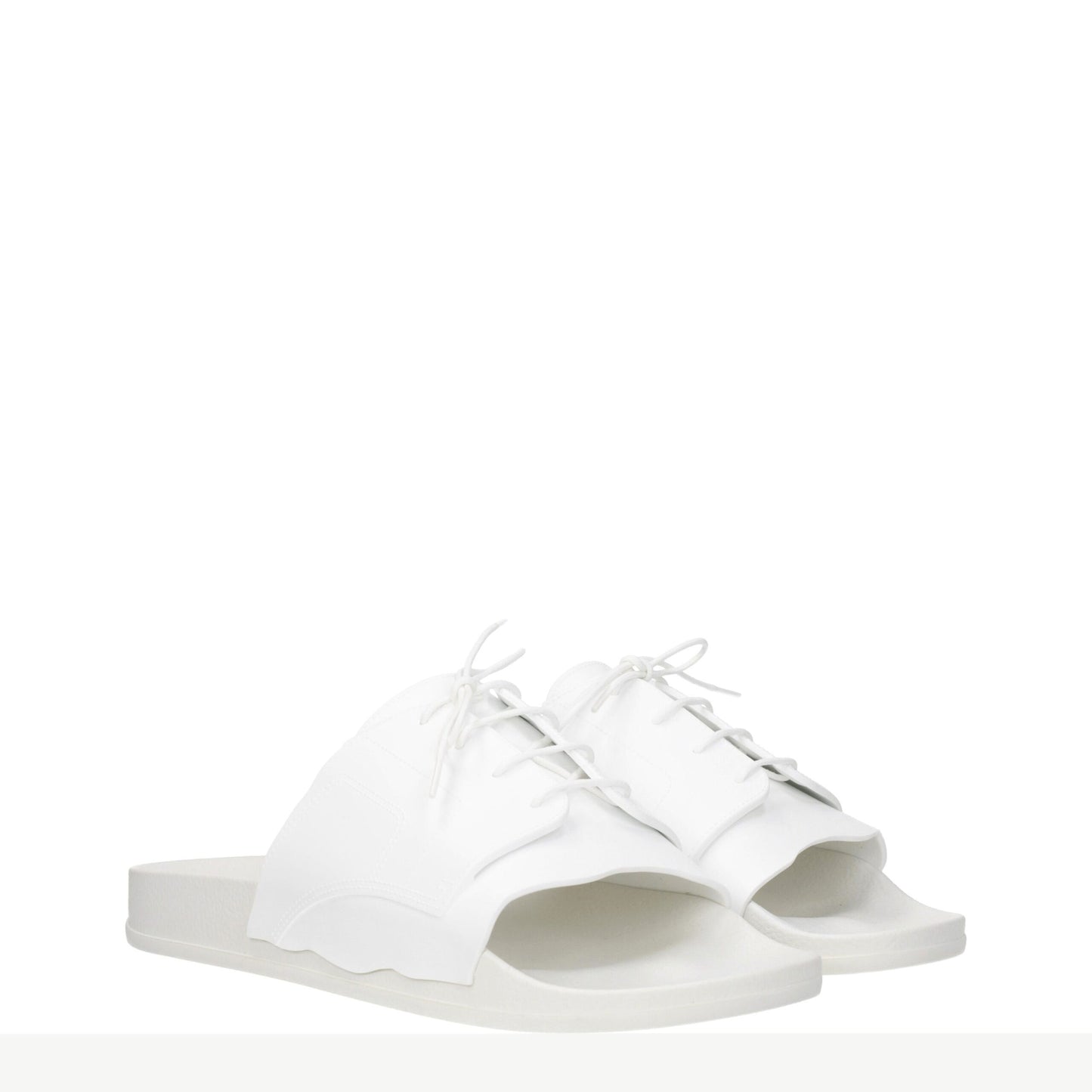 White Cotton Slippers Sandals