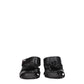 Black Leather Stiletto Heels Sandals