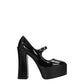 Black Leather Platforms Pumps