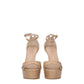 Beige Leather Platforms