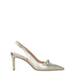 Gold Leather Stiletto Heels Sandals