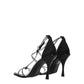 Black Satin Stiletto Heels Sandals