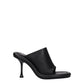 Black Leather Stiletto Heels Sandals