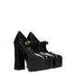 Black Leather Platforms Pumps