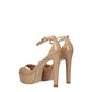 Beige Leather Platforms