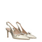 Gold Leather Stiletto Heels Sandals