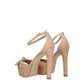 Beige Leather Platforms
