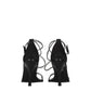 Black Satin Stiletto Heels Sandals
