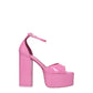 Pink Leather Platforms